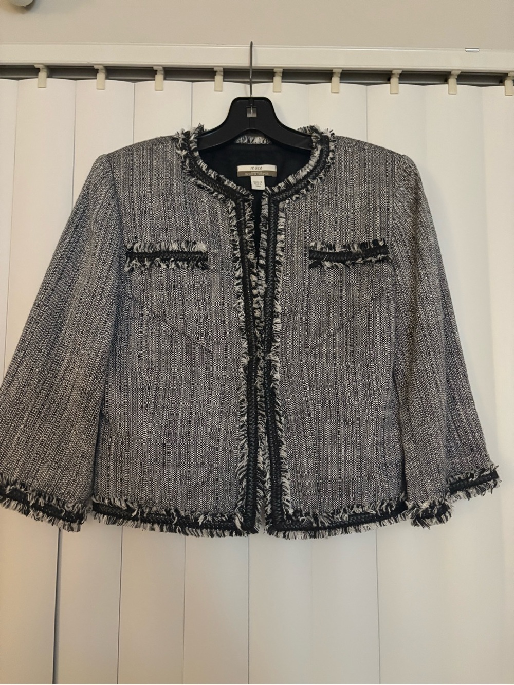 Boston Proper Muse Black & White Tweed Jacket